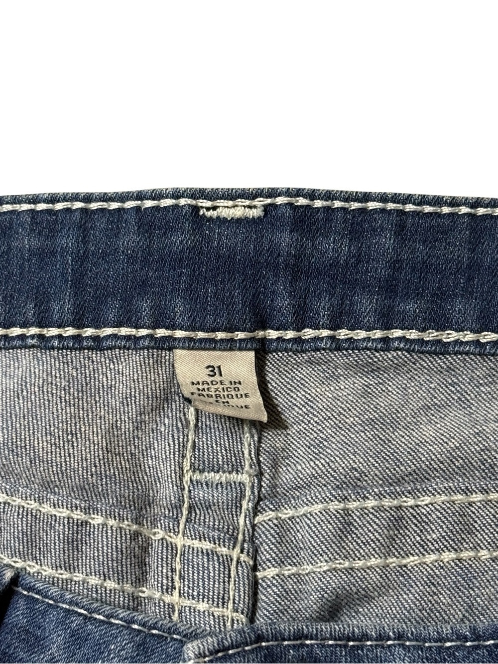 True Religion Skinny Flap Jeans Womens 31 Blue Acid Washed Custom - Picture 2 of 4
